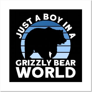 Just A Boy In A Grizzly Bear World - Grizzly Bear Posters and Art